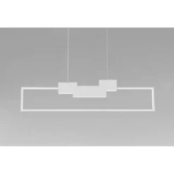 LAMPADARIO A SOSPENSIONE LED 42W RETTANGOLARE DESIGN MODERNO BIANCO LUCE FREDDA 71578