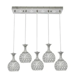 LAMPADARIO DA SOFFITTO A SOSPENSIONE PLAFONIERA SFERE CRISTALLI ATTACCO G9 B26