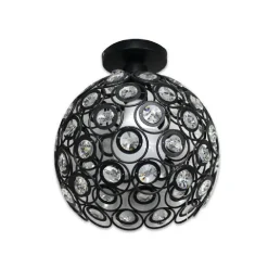 LAMPADARIO DA SOFFITTO A SOSPENSIONE PLAFONIERA SFERE CRISTALLO LAMPADA E27 C23