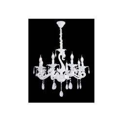 LAMPADARIO DA SOFFITTO CLASSICO 8 BRACCI ATTACCO E14 VETRO CRISTALLO A15-8