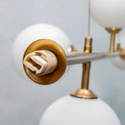 LAMPADARIO DA SOFFITTO MODERNO A SOSPENSIONE CON 6 SFERE ATTACCO LAMPADINE G9 B88