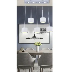 LAMPADARIO DA SOFFITTO SOSPENSIONE PLAFONIERA PARALUME BIANCO 3 ACCENSIONI B10