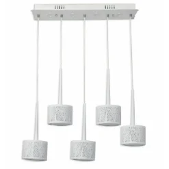 LAMPADARIO DA SOFFITTO SOSPENSIONE PLAFONIERA PARALUME BIANCO 3 ACCENSIONI B10