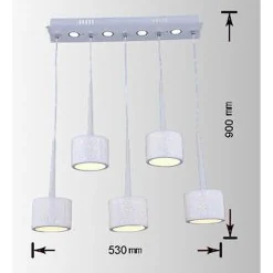 LAMPADARIO DA SOFFITTO SOSPENSIONE PLAFONIERA PARALUME BIANCO 3 ACCENSIONI B10