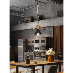 LAMPADARIO IN CANAPA PARALUME CAMPANA E27 STILE RETRÒ LAMPADA INDUSTRIALE B24-1