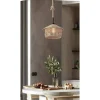 LAMPADARIO IN CORDA CANAPA STILE VINTAGE RETRO LAMPADA COUNTRY ATTACCO E27 A54