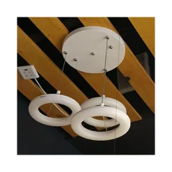 LAMPADARIO LAMPADA 3 ANELLI LUCE LED SOFFITTO SOSPENSIONE PENDENTE POLIURETANO