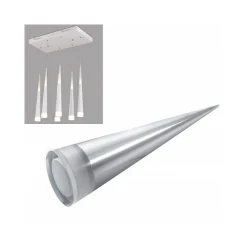 LAMPADARIO LAMPADA 6 PENDENTI CONICO ALLUNGATO ACCIAIO SOFFITTO LUCE LED APPLIQUE DESIGN
