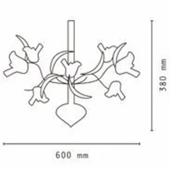 LAMPADARIO LAMPADA A SOFFITTO CON FIORI ROSA ACCIAIO ORO VETRO LUCE LED PENDENTE