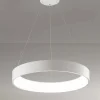 LAMPADARIO LAMPADA ANELLO ARGENTO 45CM LUCE LED SOFFITTO SOSPENSIONE PENDENTE