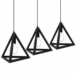 LAMPADARIO LAMPADA SOSPENSIONE PIRAMIDE 25CM DESIGN MODERNO PARALUME NERO