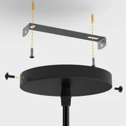 LAMPADARIO LAMPADA SOSPENSIONE PIRAMIDE 25CM DESIGN MODERNO PARALUME NERO