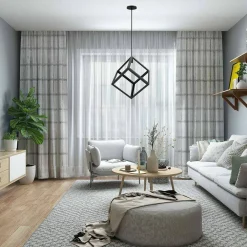 LAMPADARIO LAMPADA SOSPENSIONE CUBO 28CM DESIGN MODERNO PARALUME METALLO NERO