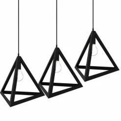 LAMPADARIO LAMPADA SOSPENSIONE PIRAMIDE 30CM DESIGN MODERNO PARALUME NERO