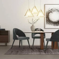 LAMPADARIO LAMPADA SOSPENSIONE PIRAMIDE 25CM DESIGN MODERNO PARALUME BIANCO