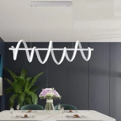 LAMPADARIO LED 60 WATT LAMPADA TWIST BIANCO STILIZZATO TECNOLOGIA CCT 3000K-6500K A68-B3C