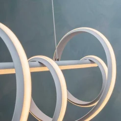 LAMPADARIO LED 60 WATT LAMPADA TWIST BIANCO STILIZZATO TECNOLOGIA CCT 3000K-6500K A68-B3C