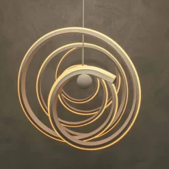 LAMPADARIO LED 60 WATT LAMPADA TWIST BIANCO STILIZZATO TECNOLOGIA CCT 3000K-6500K A68-B3C
