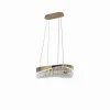 LAMPADARIO LED A SOSPENSIONE ORO 35 W CON CRISTALLI CONTEMPORANEO LUCE 6500K B78