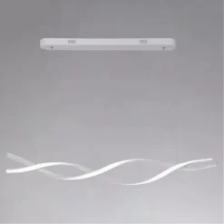 LAMPADARIO LED A SOSPENSIONE 48W BIANCO SPIRALE ONDULATO VORTICE INTRECCIATO LUCE 6500K 32491