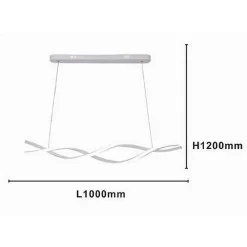 LAMPADARIO LED A SOSPENSIONE 48W BIANCO SPIRALE ONDULATO VORTICE INTRECCIATO LUCE 6500K 32491