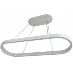 LAMPADARIO LED A SOSPENSIONE 50 WATT LAMPADA OVALE MODERNA BIANCO SOFFITTO B41
