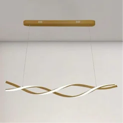 LAMPADARIO LED A SOSPENSIONE 48W ORO SPIRALE ONDULATO VORTICE INTRECCIATO LUCE 6500K 32514