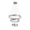 LAMPADARIO LED A SOSPENSIONE SOFFITTO 46W CCT 3 ANELLI DECORATI CRISTALLI ACRILICO B50-3C