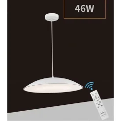 LAMPADARIO LED A SOSPENSIONE 46W 3 COLORAZIONE LUCE DIMMERABILE TELECOMANDO B81-3C