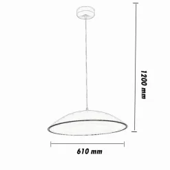 LAMPADARIO LED A SOSPENSIONE 46W 3 COLORAZIONE LUCE DIMMERABILE TELECOMANDO B81-3C