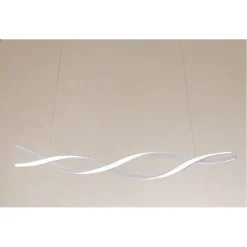 LAMPADARIO LED A SOSPENSIONE 48W BIANCO SPIRALE ONDULATO VORTICE INTRECCIATO LUCE 4000K 32484