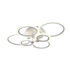 LAMPADARIO LED CCT 3 TONALITÀ 3000K-6500K PLAFONIERA 51W CON 6 CERCHI DESIGN MODERNO C08-3C