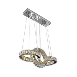 LAMPADARIO LED DESIGN MODERNO CERCHI DI CRISTALLO 25 WATT LUCE BIANCO FREDDO B34