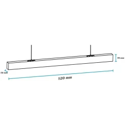 LAMPADARIO LED LINEARE A SOSPENSIONE SOFFITTO 40W MODULARE TECNOLOGIA CCT LL57-120C-3C