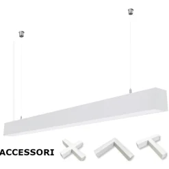 LAMPADARIO LED LINEARE A SOSPENSIONE SOFFITTO 40W MODULARE TECNOLOGIA CCT LL57-120C-3C