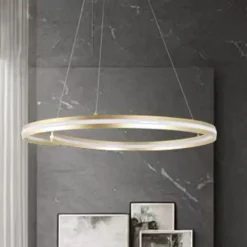 LAMPADARIO LED MODERNO A SEMICERCHIO 100W A SOSPENSIONE LUCE 6500K 70CM ORO 33443