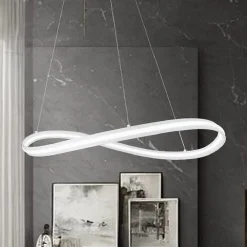 LAMPADARIO LED MODERNO A FIOCCO 100W LAMPADA A SOSPENSIONE LUCE 6500K 70CM BIANCO 33382