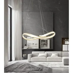 LAMPADARIO LED MODERNO A FIOCCO 100W LAMPADA A SOSPENSIONE LUCE 6500K 70CM ORO 33405