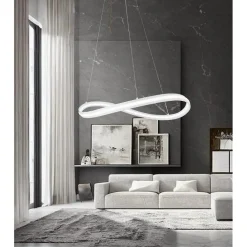 LAMPADARIO LED MODERNO A FIOCCO 100W LAMPADA A SOSPENSIONE LUCE 4000K 70CM BIANCO 33399