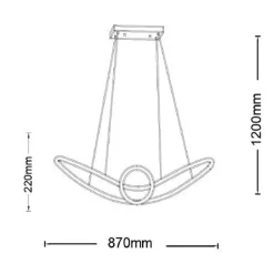 LAMPADARIO LED MODERNO FORMA FIOCCO 38 WATT TECNOLOGIA CCT 3 TEMPERATURE DI LUCE A07-3C