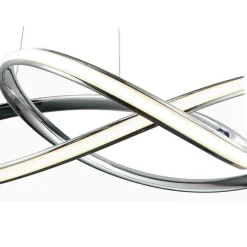 LAMPADARIO LED MODERNO INTRECCIATO 60W IP20 CROMATO CCT TRIPLA COLORAZIONE LUCE A50-A3C