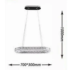 LAMPADARIO LED SOFFITTO 38W SOSPESO 1 ELLISSE IN CRISTALLO LUCE FREDDA 8000K B69