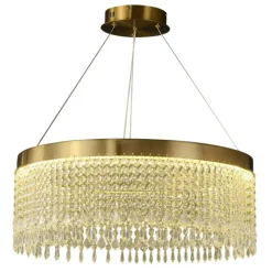 LAMPADARIO LED SOSPENSIONE ROTONDO CON CRISTALLI IN ACRILICO CONTEMPORANEO LP-28