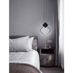 LAMPADARIO LED SOSPENSIONE 12 W METALLO NERO MODERNO LUCE 3000K 4000K 6500K LP-02