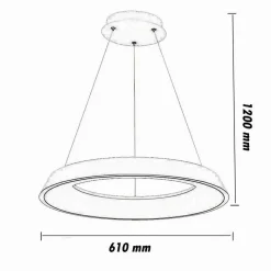 LAMPADARIO LED 43W TRE COLORAZIONI LUCE LAMPADA DA SOFFITTO ULTRA MODERNO A71-3C