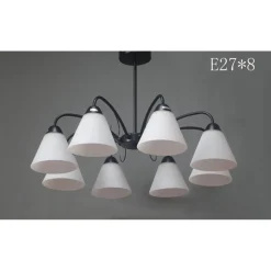 LAMPADARIO MODERNO A 8 BRACCI COPPE IN VETRO LAMPADA A SOSPENSIONE LUCI E27 00859
