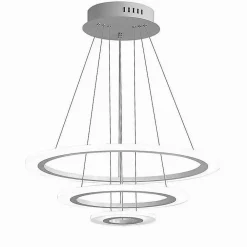 LAMPADARIO MODERNO LED A SOSPENSIONE 68W 3 CERCHI REGOLABILE DIMMERABILE A66-B3C
