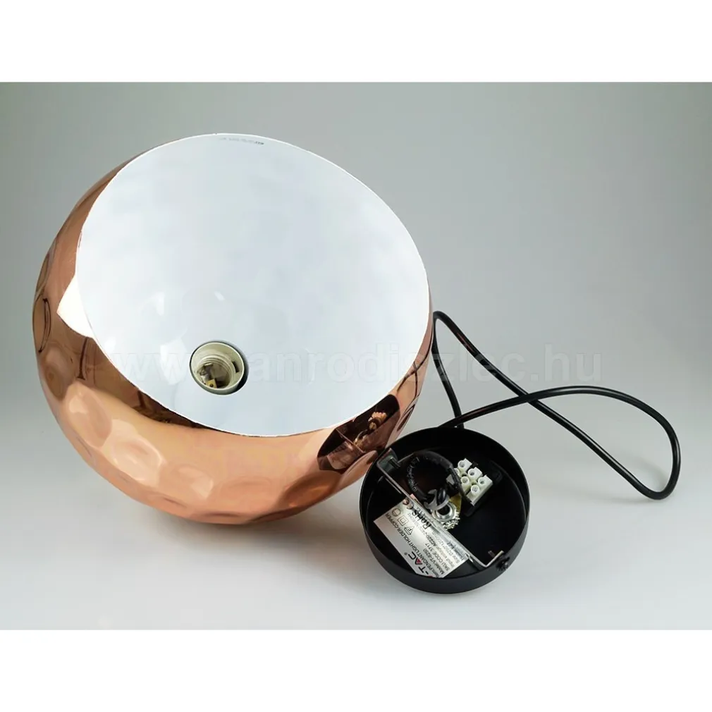 LAMPADARIO PENDENTE LAMPADA A SOSPENSIONE IN METALLO CONO ORO ROSA RAME VT-8250
