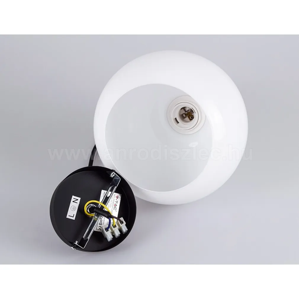 LAMPADARIO PENDENTE LAMPADA A SOSPENSIONE IN LEGNO E VETRO BIANCO CHIARO ROTONDO