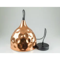 LAMPADARIO PENDENTE LAMPADA A SOSPENSIONE IN METALLO CONO ORO ROSA RAME VT-8230
